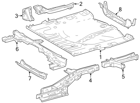 2025 Toyota Grand Highlander Rear Floor & Rails Diagram 2 - Thumbnail