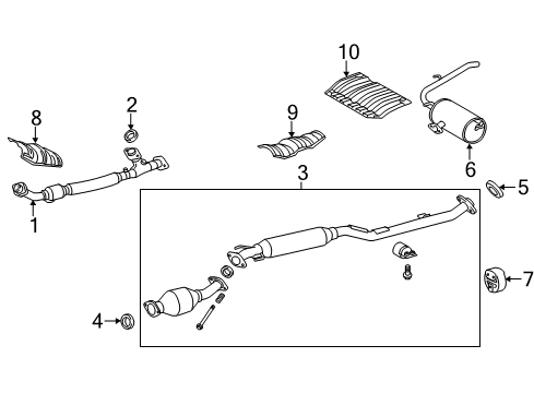 2011 Toyota Sienna Exhaust System Diagram 2 - Thumbnail
