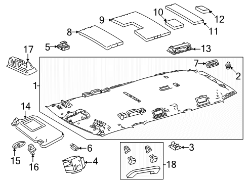 2025 Toyota Land Cruiser Interior Trim - Roof Diagram 2 - Thumbnail