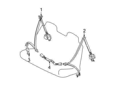 2002 Toyota Sienna Seat Belt - Body Diagram 3 - Thumbnail