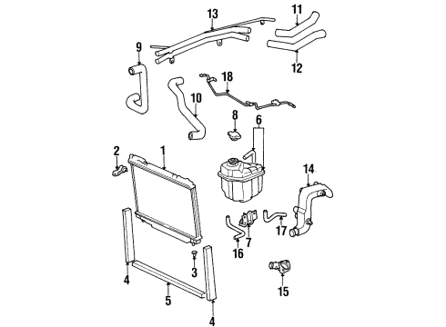 1994 Toyota Previa Hose Diagram for 16296-76010