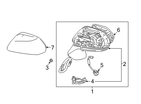 2020 Toyota Avalon Outside Mirrors Diagram