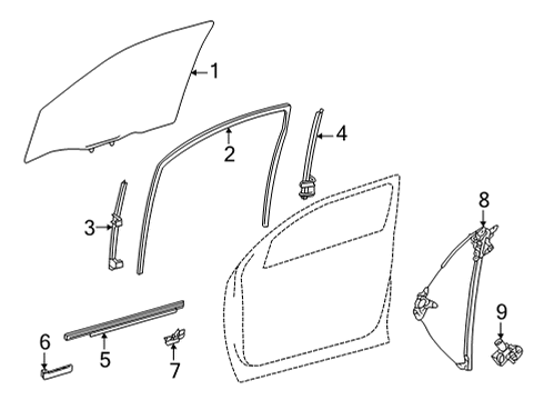 2025 Toyota Tundra Glass - Front Door Diagram