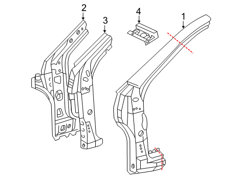 2004 Scion xA Hinge Pillar Diagram