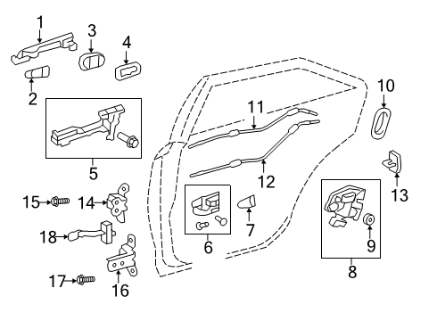 2015 Toyota Camry Handle, Inside Hole Cover, Gray, Passenger Side Diagram for 69283-08010-B1