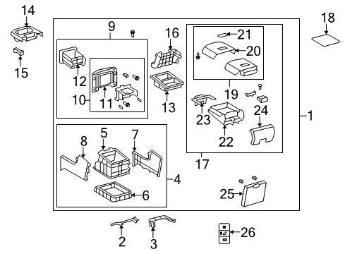 2017 Toyota Sequoia Rear Console Diagram