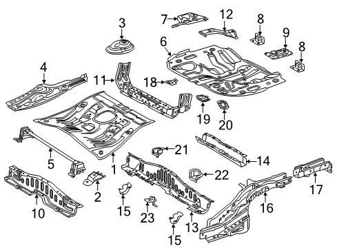 2018 Toyota C-HR Rear Floor & Rails Diagram 2 - Thumbnail