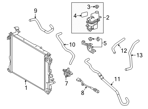 2018 Toyota Camry Inverter Cooling Components Diagram