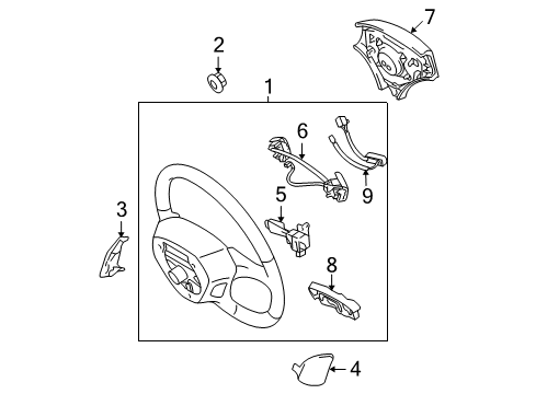 2005 Toyota Solara Steering Wheel & Trim Diagram
