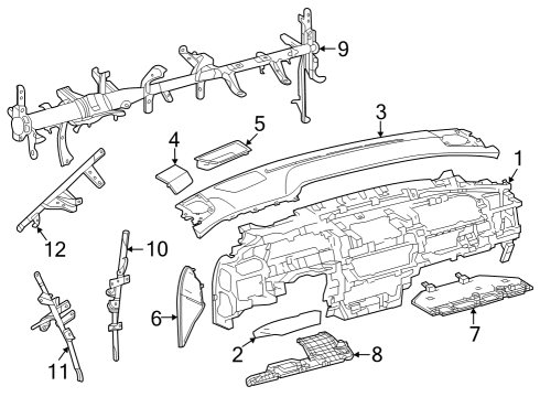 2025 Toyota Grand Highlander Instrument Panel Diagram