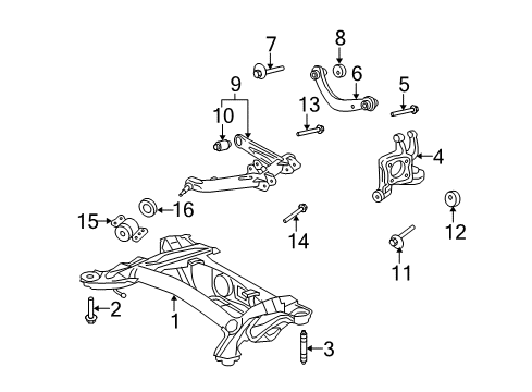 2009 Toyota Matrix Rear Suspension Components Diagram 4 - Thumbnail