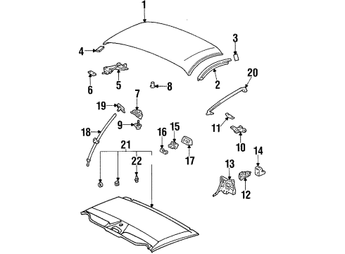 1997 Toyota Supra Exterior Trim - Top Diagram