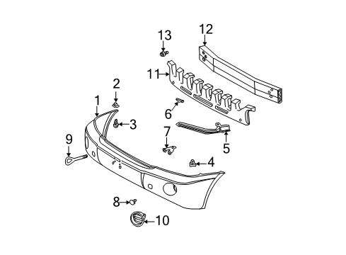 2003 Toyota Highlander Bumper & Components - Front Diagram