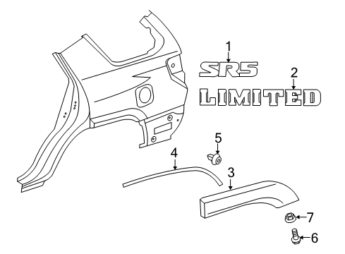 2024 Toyota 4Runner Exterior Trim - Quarter Panel Diagram
