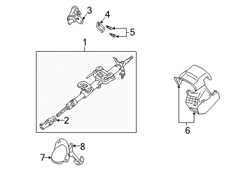 1999 Toyota Corolla Steering Column Assembly Diagram 2 - Thumbnail