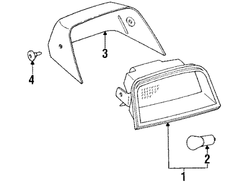 1991 Toyota Corolla High Mount Lamps Diagram 2 - Thumbnail