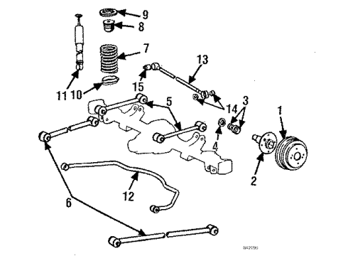 1987 Toyota Corolla Rear Suspension Components Diagram 5 - Thumbnail