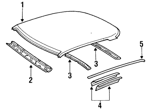 1989 Toyota Tercel Header Panel, Inner Diagram for 63102-16020