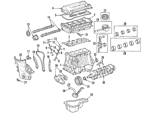 2005 Toyota MR2 Spyder Camshaft & Timing Diagram