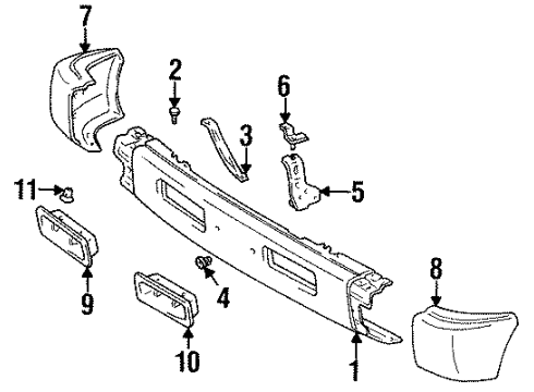 1997 Toyota Land Cruiser Bumper & Components - Front Diagram