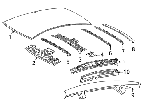 2020 Toyota Mirai Roof & Components Diagram