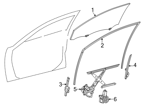 2025 Toyota Camry Glass - Front Door Diagram