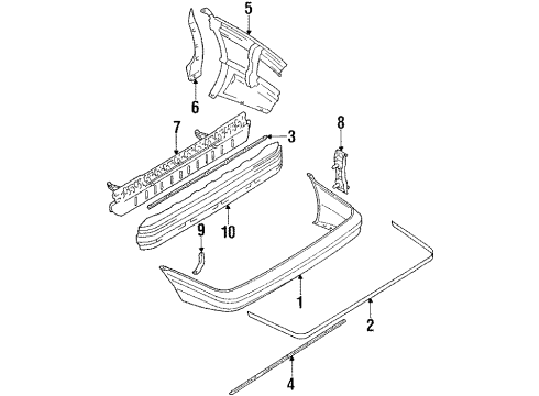 1990 Toyota Corolla Bumper Assembly - Rear Diagram 2 - Thumbnail