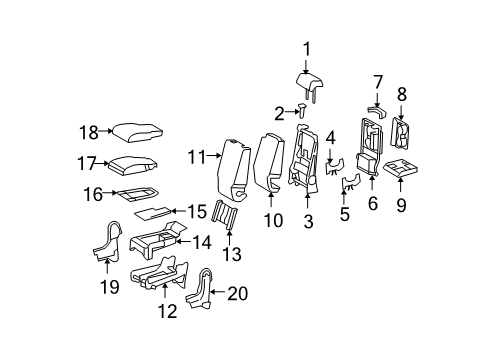 2008 Toyota Tundra Cushion Cover, Center Diagram for 71071-0C450-B3