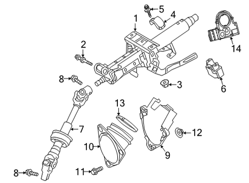2025 Toyota Sienna Steering Column Assembly Diagram 2 - Thumbnail