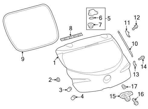 2025 Toyota Corolla Gate & Hardware Diagram