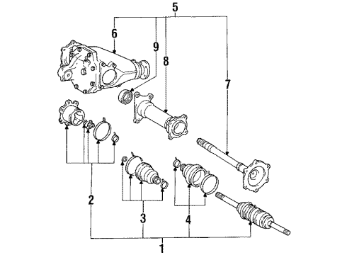 1990 Toyota 4Runner Front Axle & Carrier Diagram