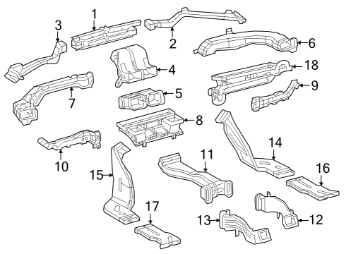 2022 Toyota Camry Air Guide, Rear Driver Side Diagram for 87216-06050
