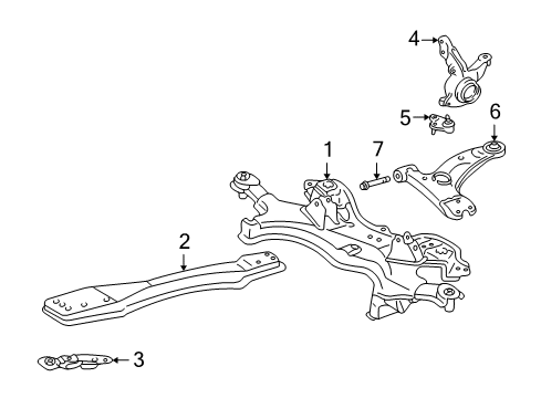 2006 Toyota Matrix Front Suspension Components Diagram 2 - Thumbnail