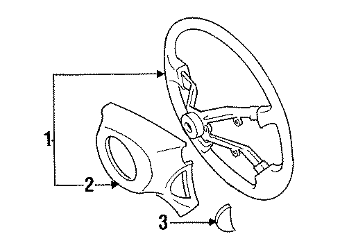 1992 Toyota Previa Steering Wheel Diagram for 45100-28070-B0