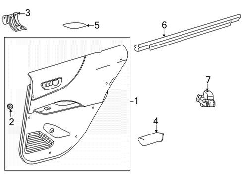 2024 Toyota Venza Interior Trim - Rear Door Diagram