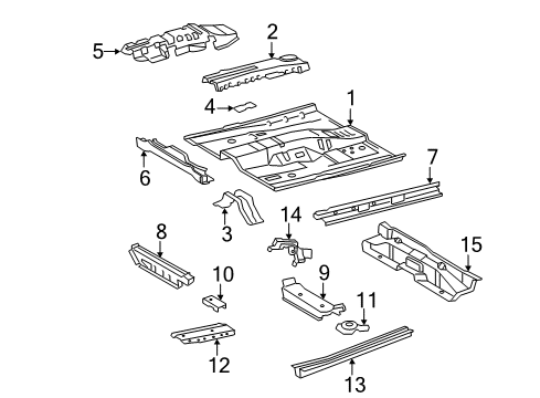 2010 Toyota Camry Floor & Rails Diagram 3 - Thumbnail