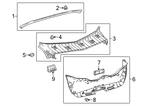 2017 Toyota Prius Prime Interior Trim - Lift Gate Diagram