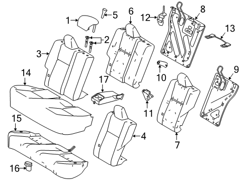 2015 Toyota Corolla Armrest, Gray, Center Diagram for 72830-02F90-B0