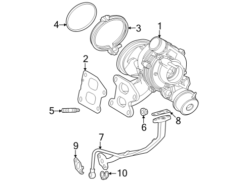 2025 Toyota Highlander Turbocharger & Components Diagram