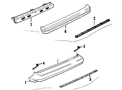 1986 Toyota Celica Bumper Assembly - Rear Diagram