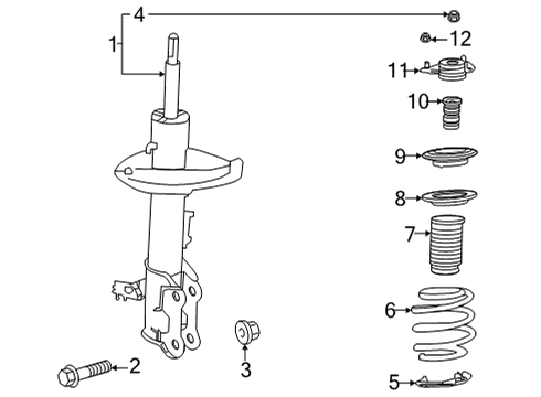 2025 Toyota Sienna Struts & Components Diagram