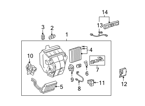 2007 Toyota Highlander A/C Evaporator Components Diagram