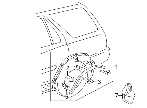 1999 Toyota 4Runner Exterior Trim - Quarter Panel Diagram 2 - Thumbnail