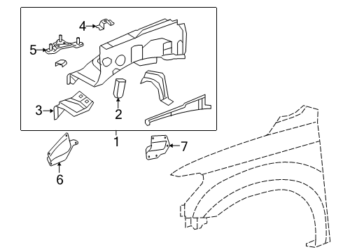 2019 Toyota Sequoia Inner Components - Fender Diagram