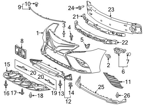 2020 Toyota Camry Bumper & Components - Front Diagram 5 - Thumbnail