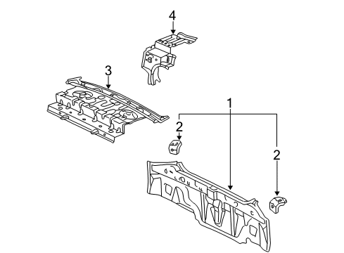 2008 Toyota Corolla Rear Body Diagram