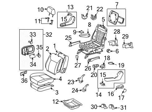2005 Toyota Sienna Front Seat Components Diagram 8 - Thumbnail