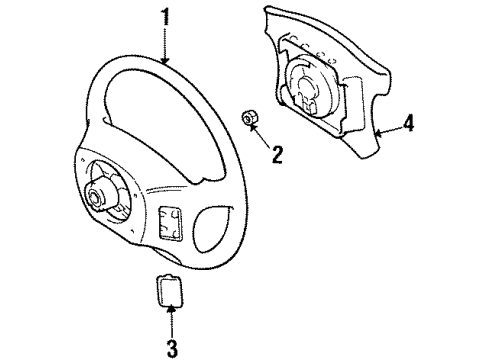 1996 Toyota Supra Steering Wheel & Trim Diagram