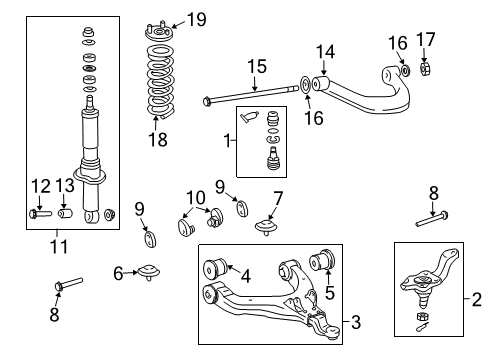1995 Toyota Tacoma Front Suspension Components Diagram 3 - Thumbnail