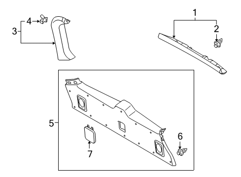 2011 Toyota Land Cruiser Interior Trim - Lift Gate Diagram